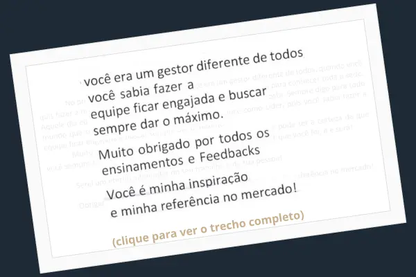 Trecho de carta recebida, com identidade preservada
