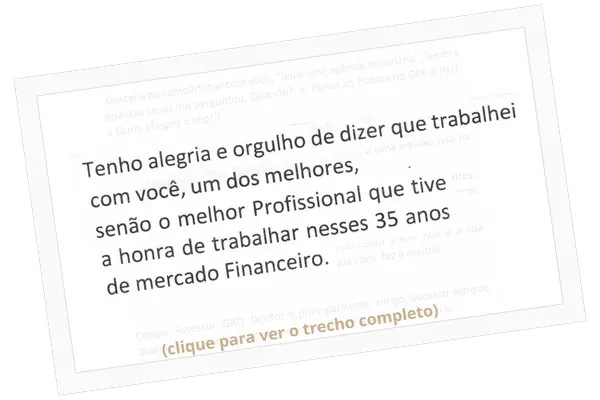 Trecho de carta recebida, com identidade preservada