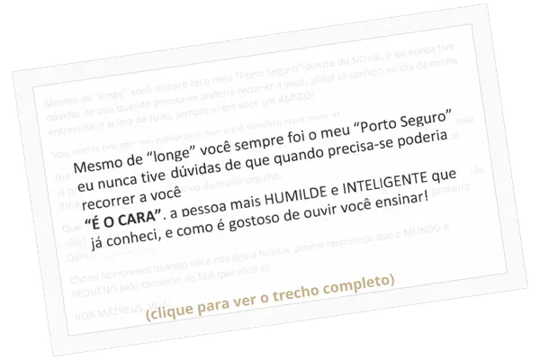 Trecho de carta recebida, com identidade preservada