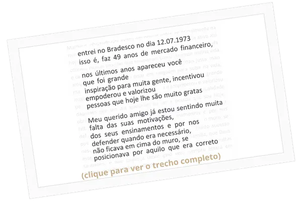 Trecho de carta recebida, com identidade preservada