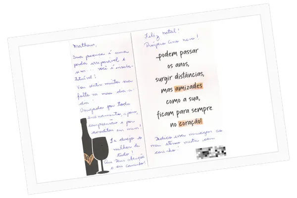 Trecho de carta recebida, com identidade preservada